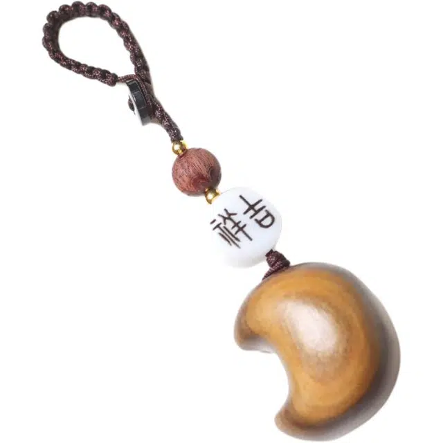 素于 新中式国潮复古文艺风小众百搭轻奢高级财源广进四季平安事事顺利万事如意文玩盘玩#好运 檀木 挂件 男女同款情侣款