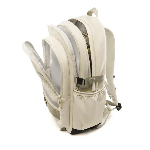 李宁儿童 反光设计简洁大容量时尚双肩 聚酯纤维 童包 常规 青少年 沙丘卡其