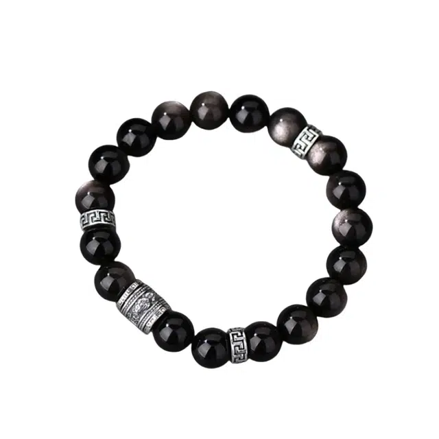 宣华意 貔貅路路通 时尚百搭 转运珠#好运 黑曜石 手串 男款