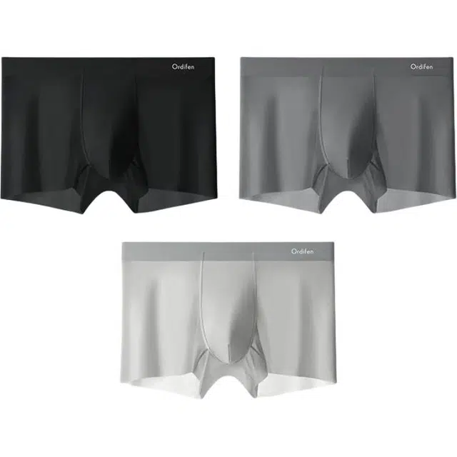 欧迪芬 冰丝四角透气纯色简约平角裤中腰内裤 男款