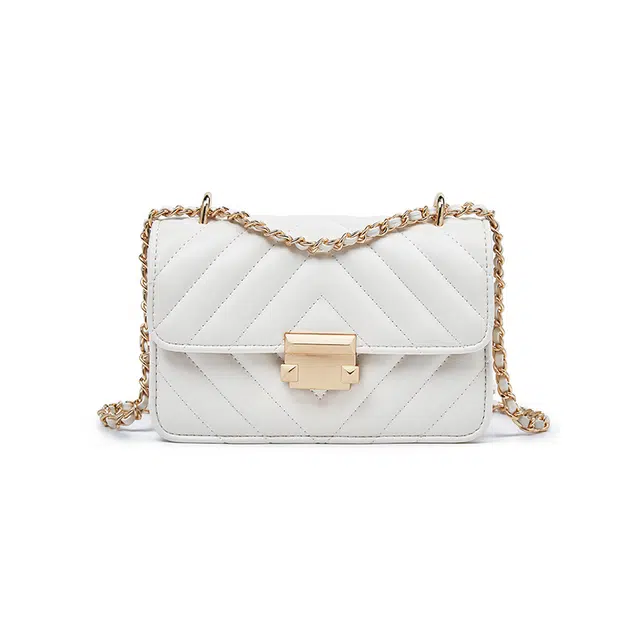 老人头 小香风菱格气质简约时尚 合成革 单肩包 女款 多色