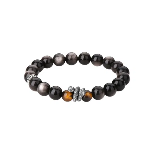 宣华意 新中式国潮大气时尚百搭 黑曜石 手串 男款