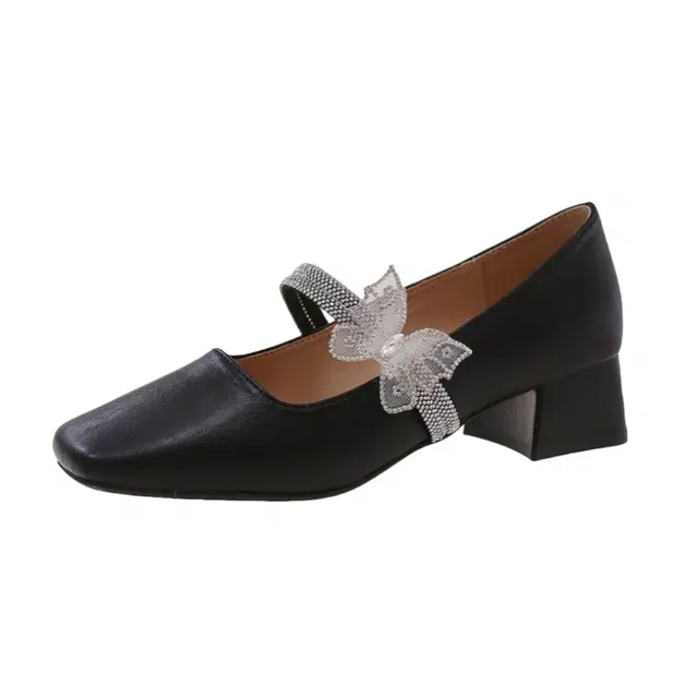 乐乐鱼 简约风欧美优雅风时尚淑女韩式 玛丽珍鞋 女