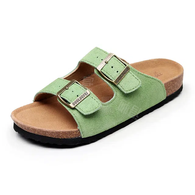 果洛菲 软木拖时尚外穿一字拖鞋 男女同款 绿色