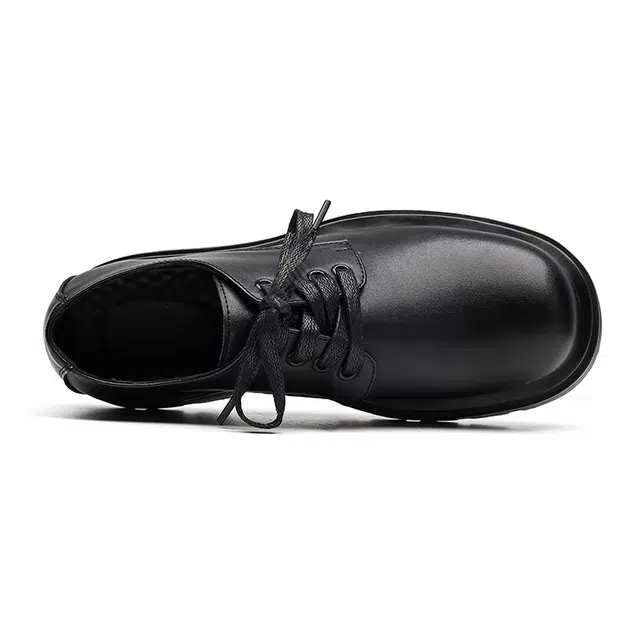 健休 二层牛皮 舒适风雅 男士休闲皮鞋 男款 黑色