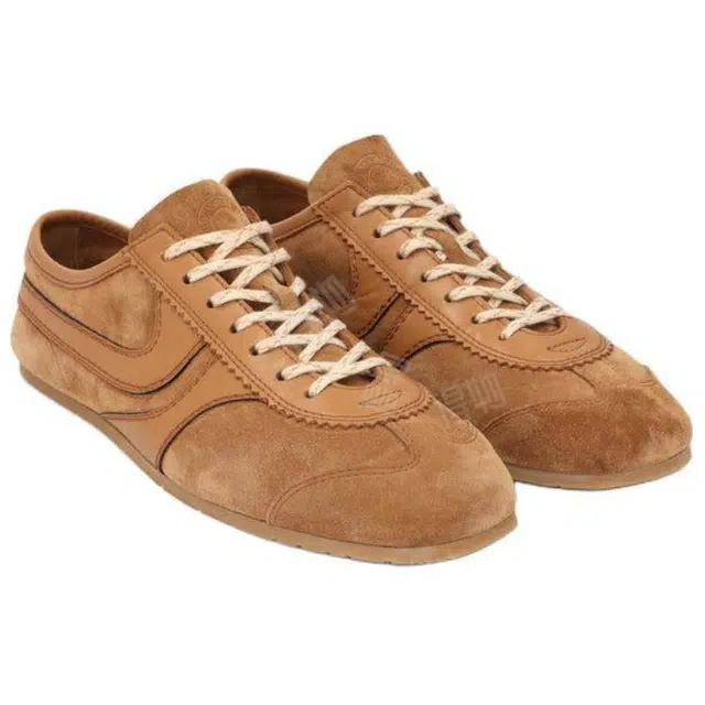 Dries Van Noten Suede Low Lace-Up Sneakers Brown