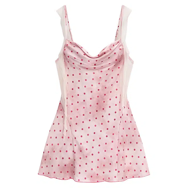 俏韵 圆领吊带夏季性感简约圆点薄款家居服可外穿睡裙 女款