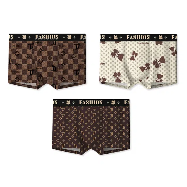 达芬奇密码 高端男士冰丝抗菌高弹力青少年男生四角短裤头平角裤内裤 男款