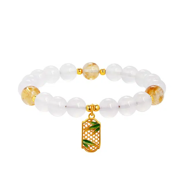 骊碧 竹叶牌新中式高级天然 玉髓 手串 女款