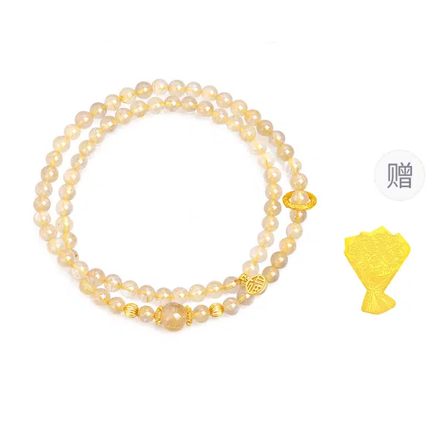 【升职加薪】 金六福吉祥 晨曦之光 新中式国风复古高级感轻奢精致纳福本命年转运#好运 水晶 手串 男女同款情侣款