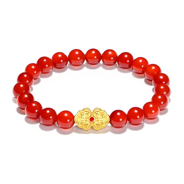 【普陀山官方已过香】 普陀山文创 富贵安康吉祥红珠转运幸运守护本命国潮简约鸿运启祥福运手饰#好运 玛瑙 玉石手串 男女同款情侣款