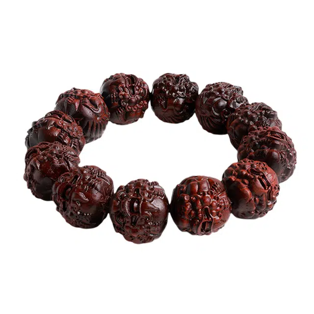【招财貔貅】 月印百川 财运亨通纳福六字真言转运诸事顺利好运 紫檀属 手串 男女同款情侣款