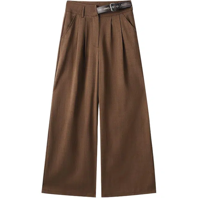 如续 复古阔腿长裤夏季高腰显瘦百搭垂感拖地西装裤 女款