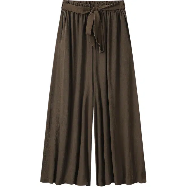 如续 复古风舒适系带阔腿裤夏季薄款显瘦气质百搭长裤休闲裤 女款