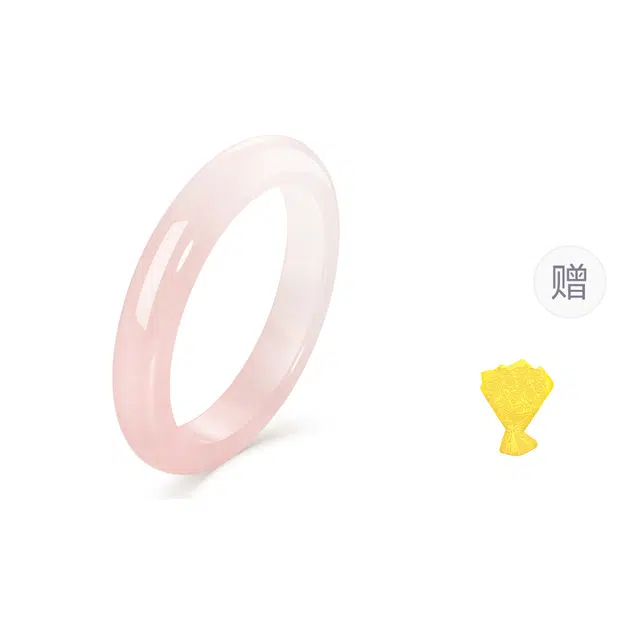 【招来正桃花】 金六福吉祥 桃花娘子新中式国潮风精致简约高级感甜美可爱温柔小众设计日常通勤百搭#好运天然 粉水晶 手镯 女款