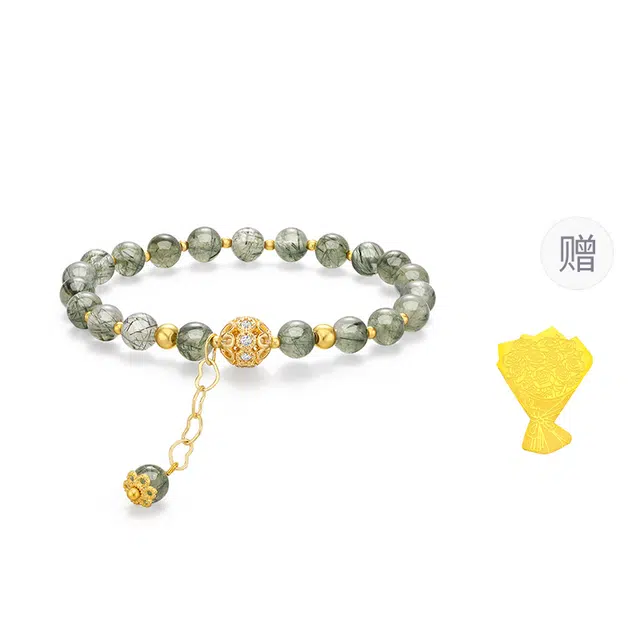 金六福吉祥 空谷幽兰 新中式国潮风简约高级感气质百搭 水晶 手串 女款