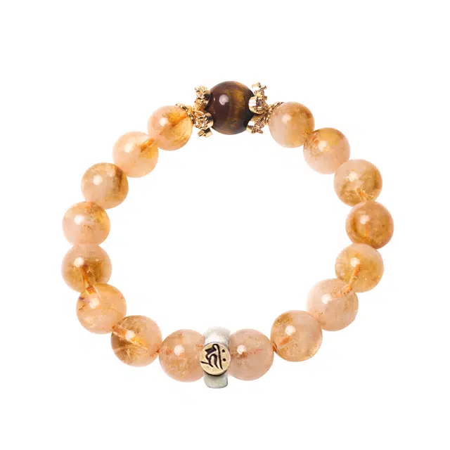 彗时 招财进宝时来运转八方来财 小众寓意好转运暴富#好运天然 黄水晶 手串 男女同款情侣款