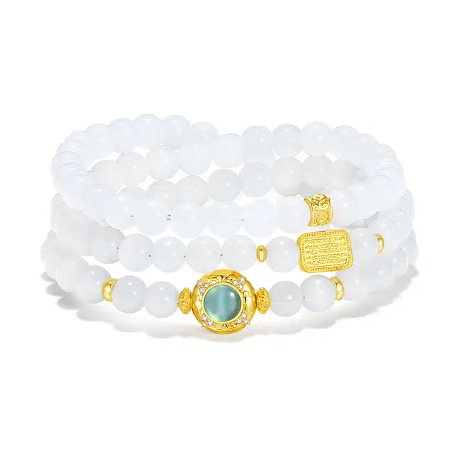 【普陀山官方已过香】  普陀山文创 国潮顺心如意小众设计净化能量平静心灵转运珠财富健康#好运 玉髓 手串 男女同款情侣款