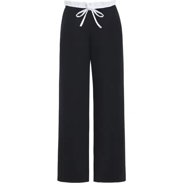 玫丝朵 潮流百搭双腰拼接抽绳花边直筒卫裤低腰辣妹宽松舒适简约休闲裤 女款