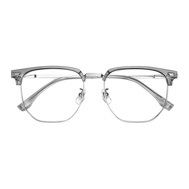 【联系客服可配度数】苍木优品 理工男专属眉线半框近视眼镜可配防蓝光 /变色/防雾/眉线框/百搭/大脸显瘦 纯钛钛合金 方形 光学 男女同款情侣款