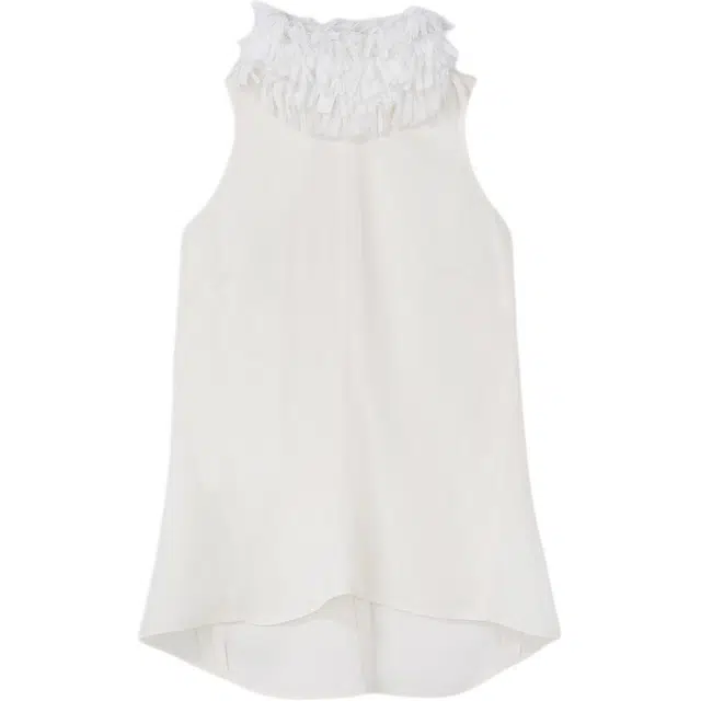 RECTO SS25 FRINGE COLLAR HALTER NECK TOP