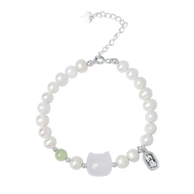 骊碧 招财猫新中式高级感天然 玉髓 手链 女款