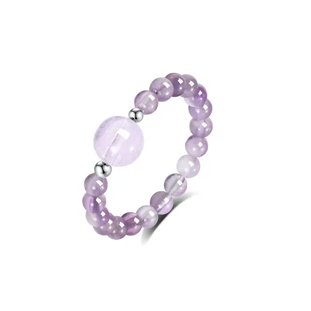 【普陀山官方已过香】 普陀山文创 学业有成国潮梦话能量磁场简约潮流智慧转运珠前程似锦好事花生#好运 紫水晶 戒指 男女同款情侣款