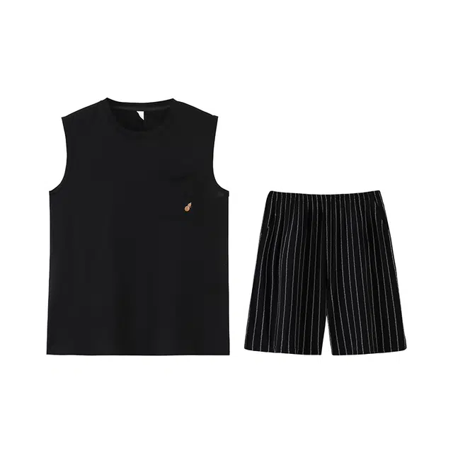 好福份 夏季男时尚透气舒适简约设计纯色家居服睡衣套装 男款