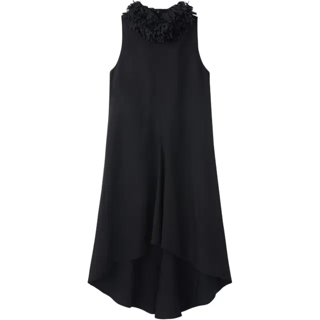 RECTO SS25 FRINGE COLLAR HALTER NECK DRESS