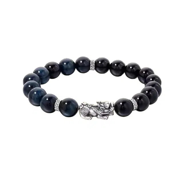周百福 貔貅 招财纳福貔貅 招财进宝 复古风转运珠 国潮新中式招财时尚简约百搭 #好运 黑曜石 手串 男女同款情侣款