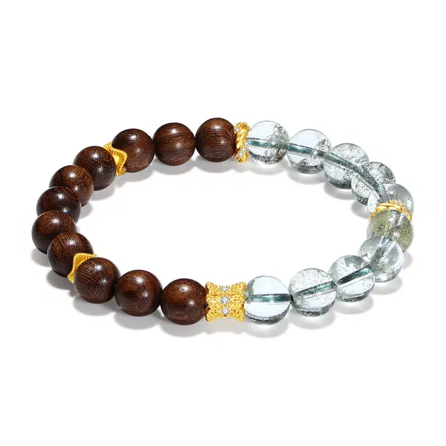 【普陀山官方已过香】 普陀山文创 精致小众国潮复古典雅静心禅意盘串#好运 金丝檀木 木作手串 男女同款情侣款