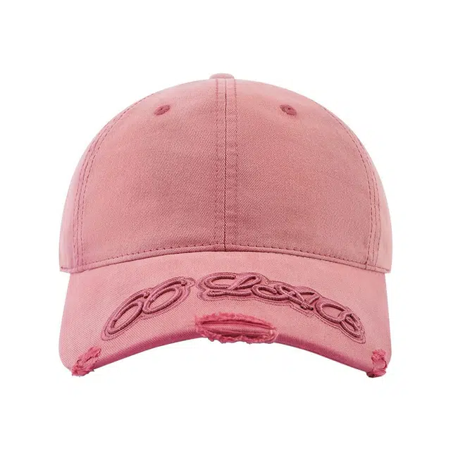 氧气樱桃 美式个性街头磨毛帽檐刺绣绑带抽绳设计感 棉 鸭舌帽 男女同款情侣款