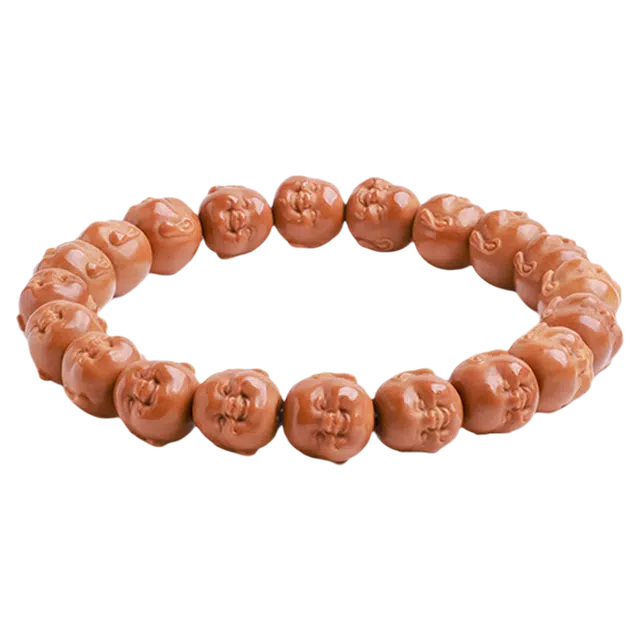 【财如潮水滚滚来】 月印百川 新中式复古国潮弥勒佛设计文玩手把件 八方来财福气满满财神爷精致手饰 猴头核桃 核桃类手串 男女同款情侣款