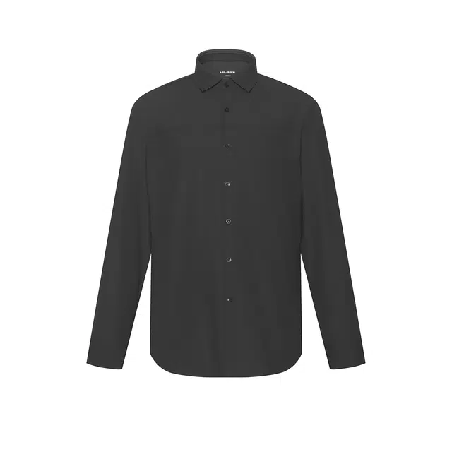 利郎 时尚简约印花尖领商务休闲秋季长袖衬衫 男款