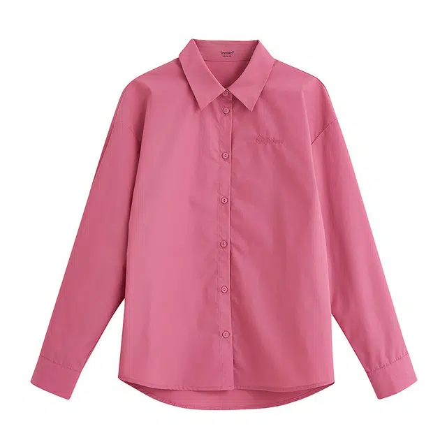 茵曼 幸运如意通勤府绸法式简约宽松长袖衬衫 女款
