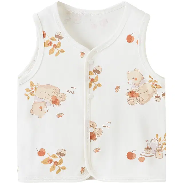 童泰马甲 春秋季纯棉男女宝宝衣服背心坎肩护肚马夹外出上衣 婴幼童