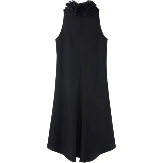 RECTO SS25 FRINGE COLLAR HALTER NECK DRESS