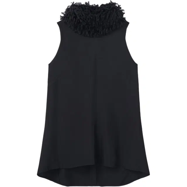 RECTO SS25 FRINGE COLLAR HALTER NECK TOP