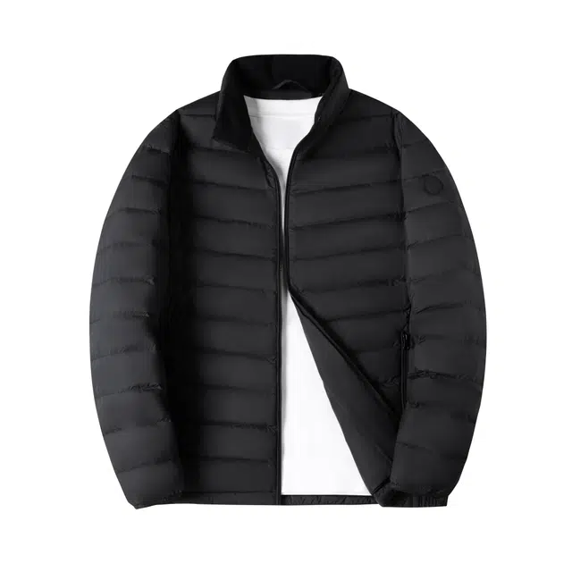 波司登 轻暖系列 纯色字母老花立领领口绒布保暖轻薄内胆外套羽绒服 男款