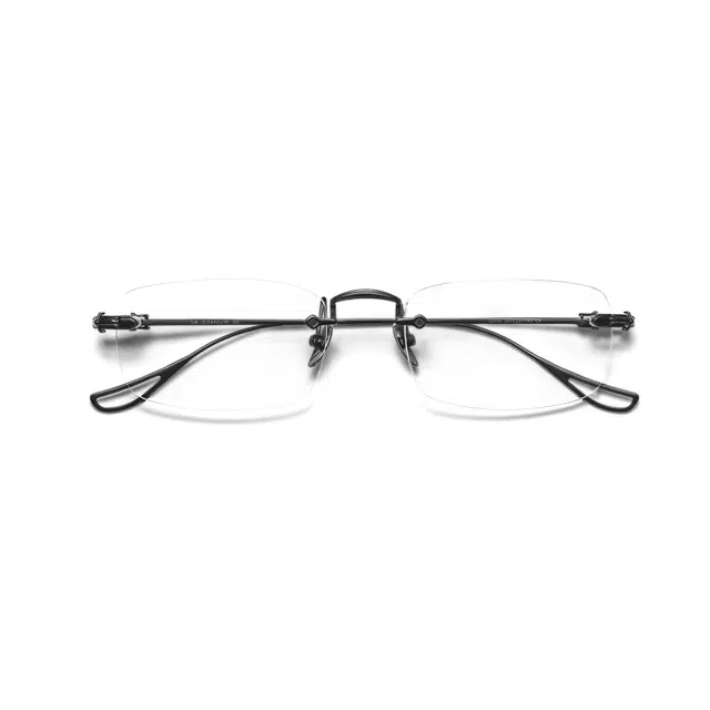 苍木优品 超轻纯钛无边框近视眼镜网上可配有度数大脸无框眼睛框 光学镜架 男女同款情侣款