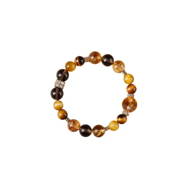 大唐国鼎 招财暴富 好运招财 学业事业高升 新中式简约时尚小众设计国潮宫廷风 黄水晶 手串 女款