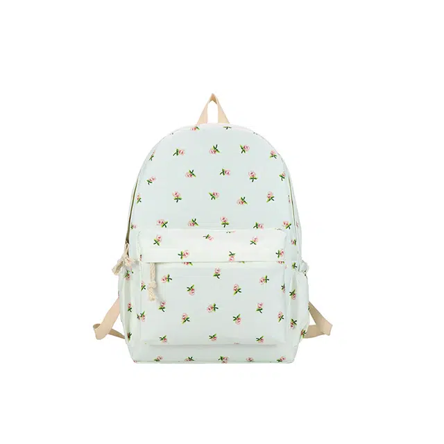 帕克熊 小清新碎花舒适日常上课通勤 尼龙 双肩包 男女同款情侣款 多色