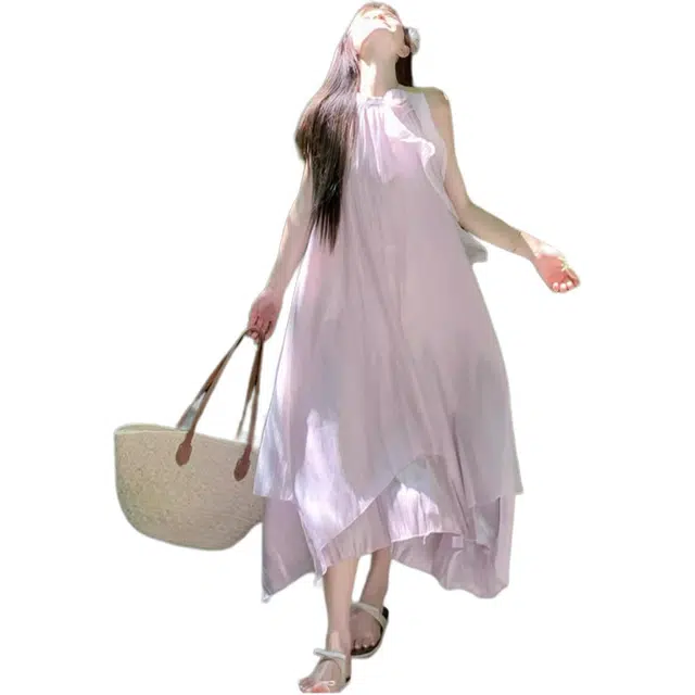 缪斯的诱惑 通勤简约舒适休闲吊带连衣裙 女款