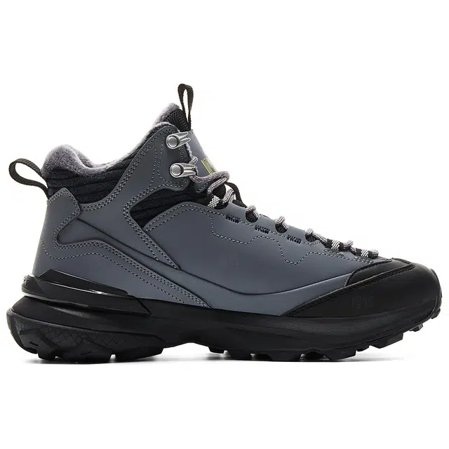 匹克 织物合成革 态极远行 舒适贴合 防滑耐磨 高帮 登山鞋 男款 灰色