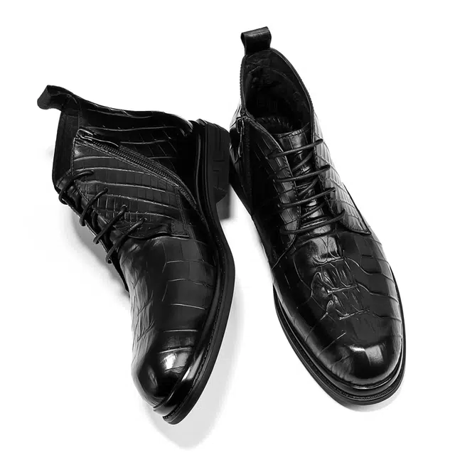 圣大骑士 牛皮革 通勤百搭 舒适潮流个性 休闲鞋 男款 黑色