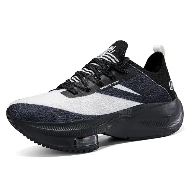 金莱克 舒适运动 时尚减震防滑包裹性 低帮 休闲跑步鞋 男女同款 白黑