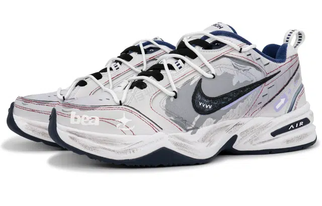 Nike Air Monarch 4 White Navy 313