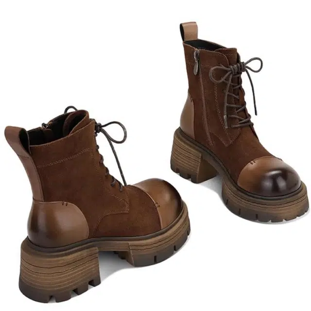 Jessica Sophia Cool Lace-up Platform Martin Boots 5.5cm