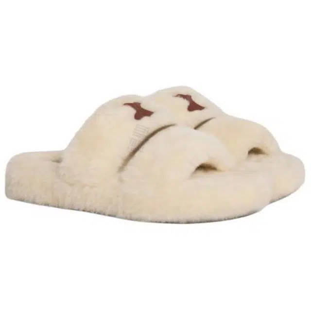 CELINE Fur Slides Triomphe