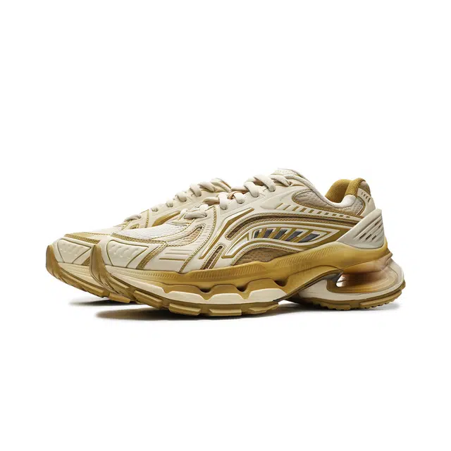 中国李宁 时尚潮流运动 支撑防滑耐磨 低帮 生活休闲鞋 男款 米黄色